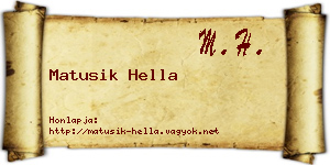 Matusik Hella névjegykártya